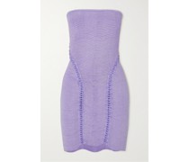 Wideturn Trägerloses Minikleid aus Geripptem Stretch-strick