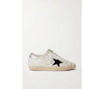 Super-star Sneakers aus Veloursleder, Leder und Shearling in Distressed-optik