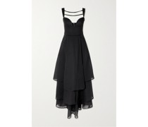 Gestuftes Maxikleid aus einer Wollmischung