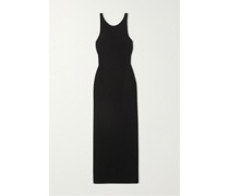 Rückenfreies Maxikleid aus Gerippter Stretch-baumwolle