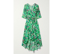 Eloise Asymmetrisches Wickelkleid aus Stretch-crêpe