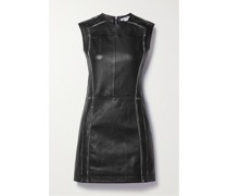 Minikleid aus Leder mit Distressed-details