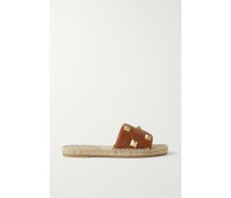 Roman Stud Espadrille-pantoletten aus Gestepptem Leder