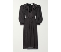 Alani Bedrucktes Midikleid aus Chiffon und Baumwoll-voile