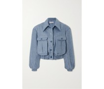 Bomberjacke aus Denim mit Pailletten