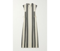 Lea Gestreiftes Midikleid aus Baumwoll-jacquard