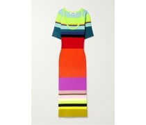 Midikleid aus Stretch-strick mit Streifen