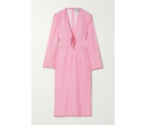 Midikleid aus Bedruckter Seide Zum Binden