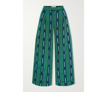 Hose mit Weitem Bein aus Baumwoll-jacquard