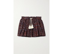 Bijou Bedruckte Shorts aus Voile aus einer Baumwollmischung