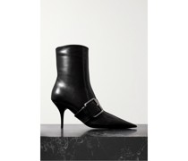 Knife Ankle Boots aus Leder mit Schnalle