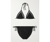 Triangel-bikini mit Stretch-mesh-einsätzen