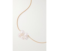 Kette aus Recyceltem Gold-vermeil mit Perlen