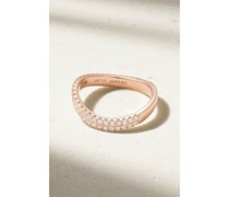 Curved Ring aus 18 Karat Rosé mit Diamanten
