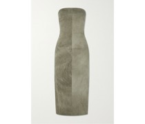 + Net Sustain Freja Schulterfreies Midikleid aus Webstoff in Patchwork-optik