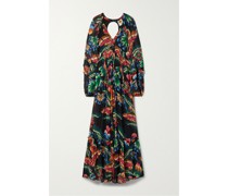 Maxikleid aus Bedrucktem Georgette