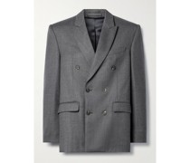 Doppelreihiger Blazer aus Twill aus einer Wollmischung