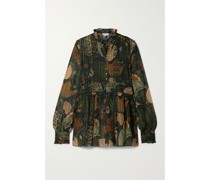 Bluse aus Bedrucktem Chiffon aus einer Seidenmischung