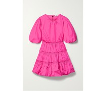 Minikleid aus Baumwollpopeline mit Raffungen