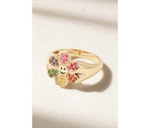 Daisy Happy Face Ring aus 14 Karat