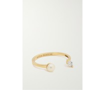 Ring aus 18 karat  mit Perle Und Diamant
