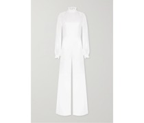 Mary Jumpsuit aus Satin mit Rüschen