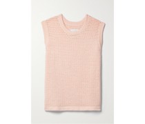 Ärmelloser Oversized-pullover aus einer Gehäkelten Baumwollmischung