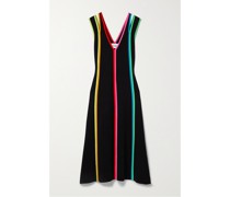 Midikleid aus Stretch-strick mit Streifen