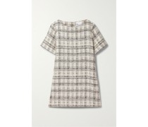 Minikleid aus Kariertem Tweed aus einer Baumwollmischung