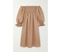 Atlanta Schulterfreies Midikleid aus Leinen