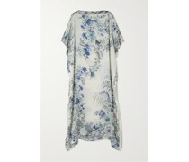 Kaftan aus Seiden-voile mit Blumenprint