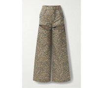 Hoch Sitzende, Bedruckte Jeans