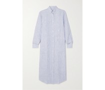 Midi-hemdblusenkleid aus Gestreiftem Baumwoll-oxford