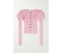 Verkürzter Cardigan aus Tüll Und Rippstrick
