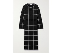 Midikleid aus Kariertem Kaschmir