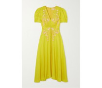 Lea Midikleid aus Seiden-jacquard