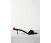Mules aus Satin mit Verzierung