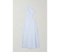 Jayla Asymmetrisches Maxikleid aus Gestreifter Baumwollpopeline
