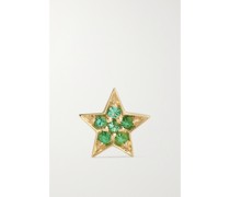 Mini Star Ohrring aus 14 Karat  mit Smaragden