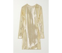 Minikleid aus Metallic-lamé aus einer Seidenmischung