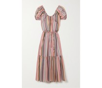 Selene Maxikleid aus Gestreifter Baumwolle