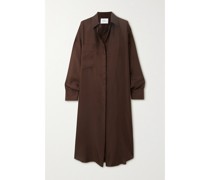 Classico Midi-hemdblusenkleid aus Seiden-twill