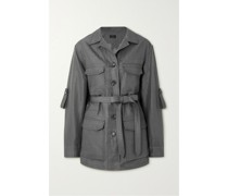 Sahariana Jacke aus Gabardine aus einer Mischung aus Baumwolle, Leinen und Seide