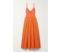 + Net Sustain Maxikleid aus Stretch-strick und Biobaumwollpopeline