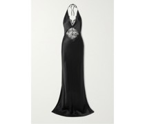 Maria Neckholder-robe aus Seidensatin