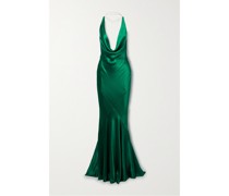 Eve Neckholder-robe aus Satin mit Kristallen