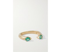 Pinch Ring aus 10 Karat  mit Smaragden