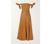 Eda Schulterfreies Midikleid aus Leder