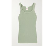 Tanktop aus Baumwolle In Rippstrick