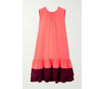 Fuerza Zweifarbiges Kleid aus Neonfarbenem Crêpe